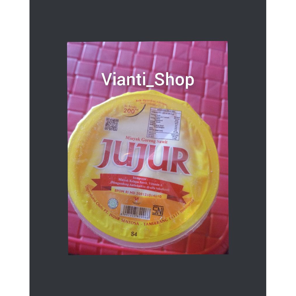 Minyak Goreng Sawit Jujur 200ml Kemasan Gelas