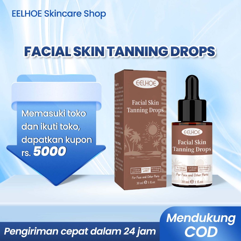 EELHOE Self Tanning Drops Tanning Accelerator Serum Face Tanning Bronzer Essence Self Tanning Serum 