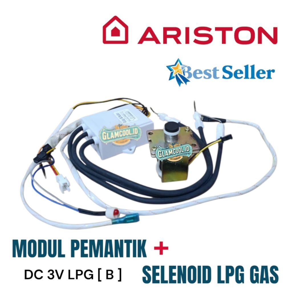 MODUL PEMANTIK ARISTON + SELENOID LPG GAS WATER HEATER MODEL  3DC V B