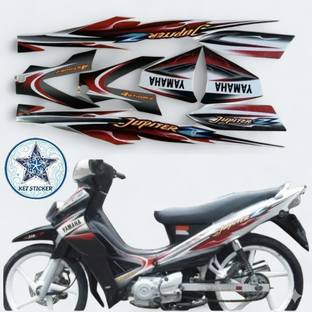 Striping stiker polet list motor yamaha jupiter z hitam 2005 stiker list body motor standar