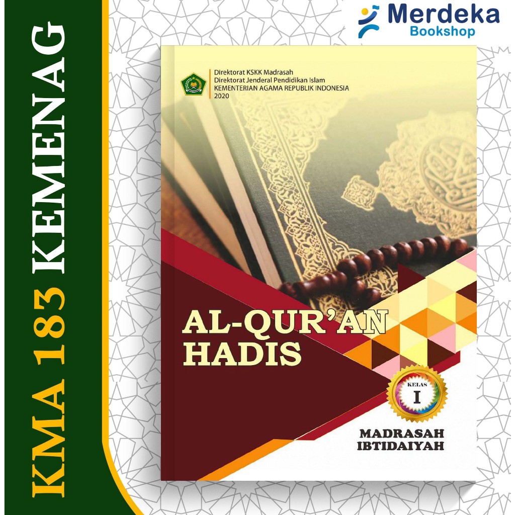 Buku Siswa Al Quran Hadis Kelas 1 MI KEMENAG KMA 183