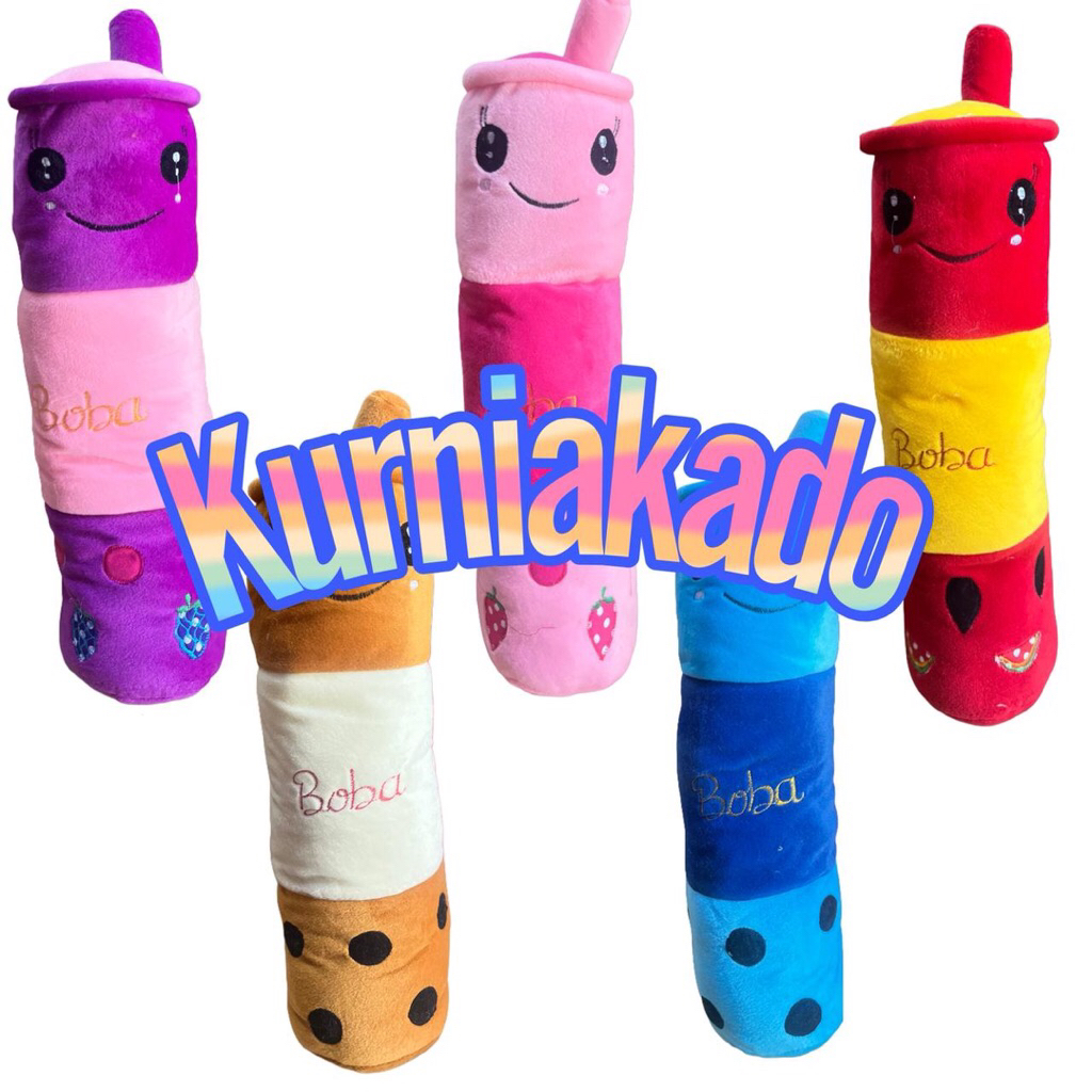 Boneka guling boba milk tea lucu boneka guling boba kombinasi kurniakado