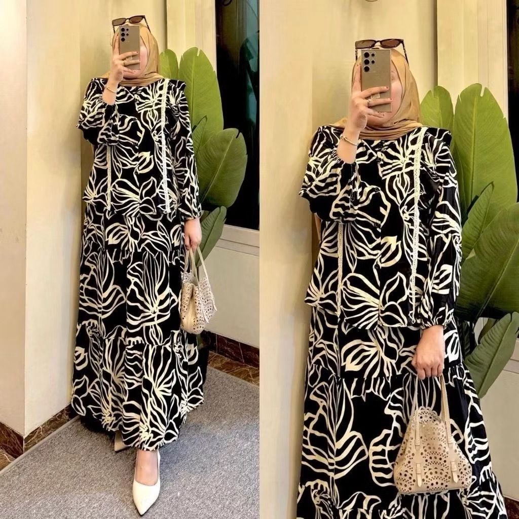 BANDA STYLE - ZAYNA SET RAYON ROK MIX RENDA BUSUI FRIENDLY // SETELAN ROK RAYON // ONE SET RENDA RAY