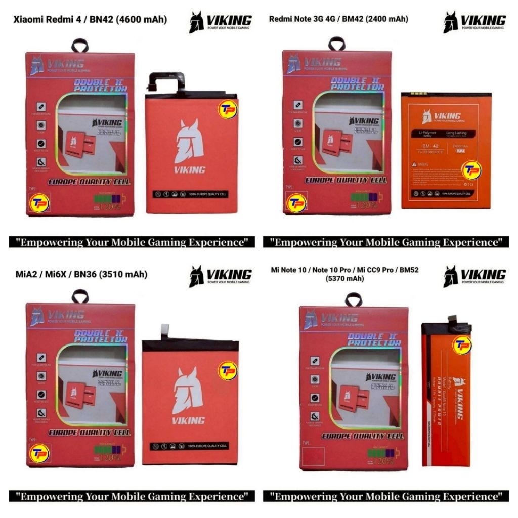 Baterai Battery VIKING MiA2 Mi6X BN36 Redmi Note 3G 4G BM42 Redmi 4 BN42 Mi Note 10 10 Pro Mi CC9 Pr