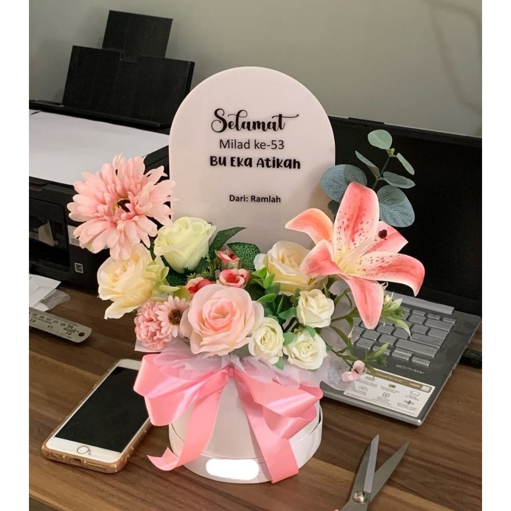 blooming akrilik flower artificial | blooming balon, buket balon, welcome balon, opening store, buke