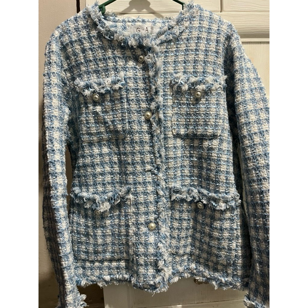 Outer/Cardi Biru Kotak