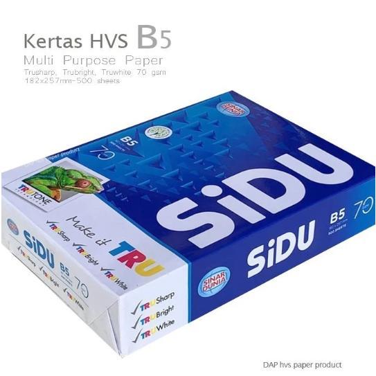 Sidu Kertas B5 70gr Copier 1 Rim (500 Lembar) Kertas Hvs B5 Kertas Fotocopy - Sidu Kertas HVS B5 70g