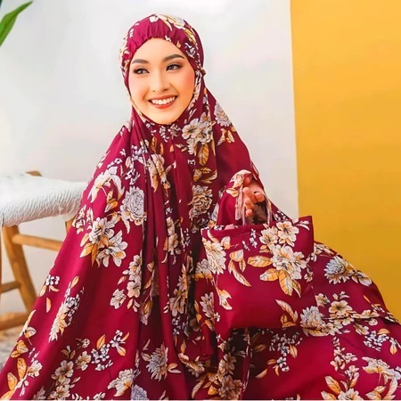 MUKENA SAKURA REMAJA DAN DEWASA MUKENA MOTIF TERBARU JUMBO MOTIF BUNGA SAKURA MUKENA MURAH KATUN