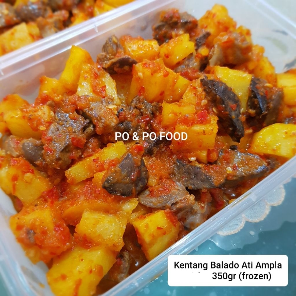 Kentang Balado Ati Ampela 350gr Frozen | Lauk Frozen Praktis | Sambal Sambel Sambalado | Makanan Ped