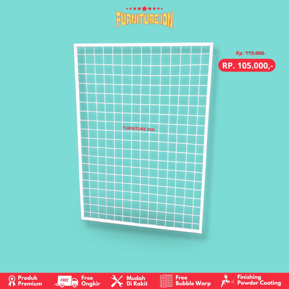 RAM BINGKAI 70x100 - BINGKAI RAK AKSESORIS TEMPEL DINDING / WIREMESH DINDING DEKORASI