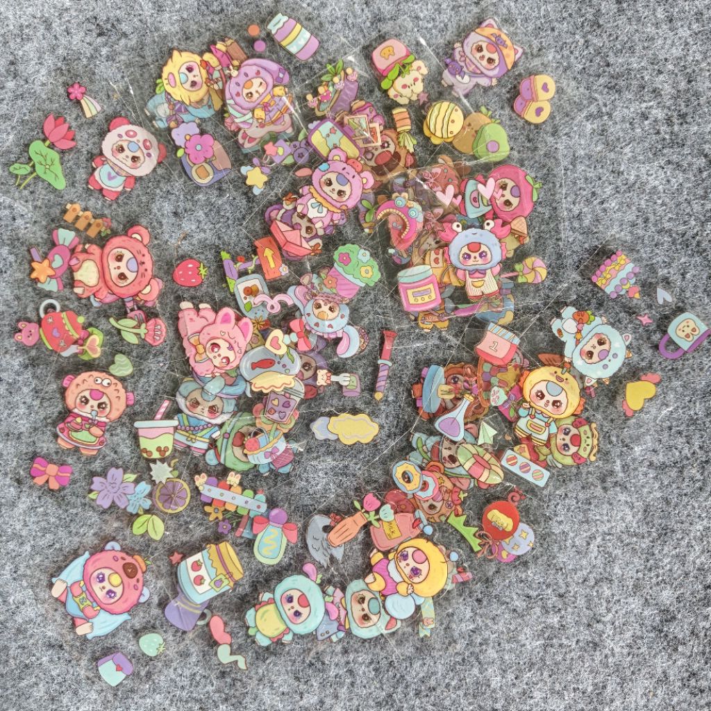 Stiker Aesthetic Kartun Lucu Anti Air Scrapbook Sticker Momo