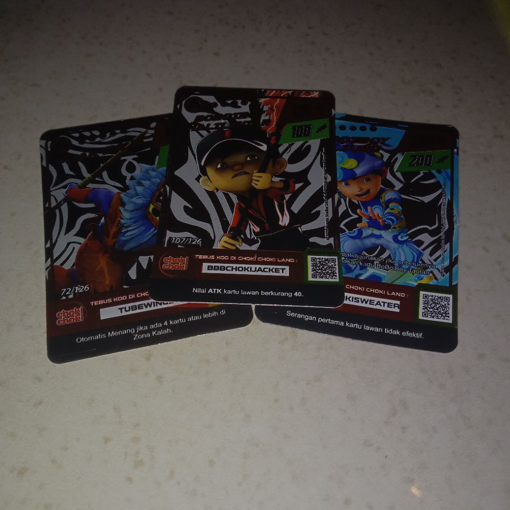 [HARGA SATUAN] Kartu Hologram Foil Tipis — Choki Choki Boboiboy Monsta Galaxy Card [ Mohon Chat Dahu