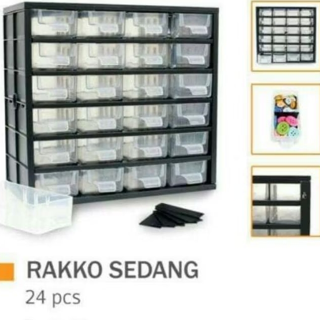Rako rak komponen elektronik isi 30, 24, 12 laci rakko box organizer