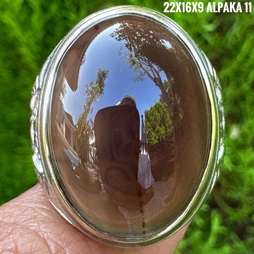 Cincin Batu Akik Natural Kecubung Teh (Asli Alam)