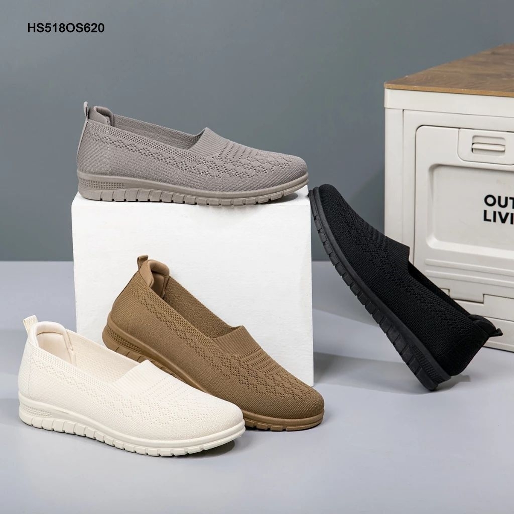 Sepatu Rajut Slip On Wanita Kasual Import