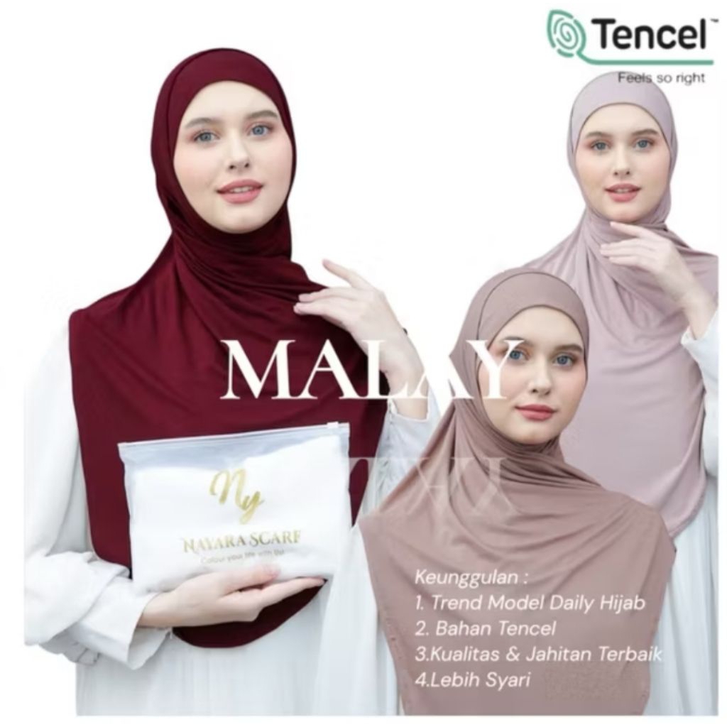 Nayara Scarf Hijab Instan Malay Tencel Premium