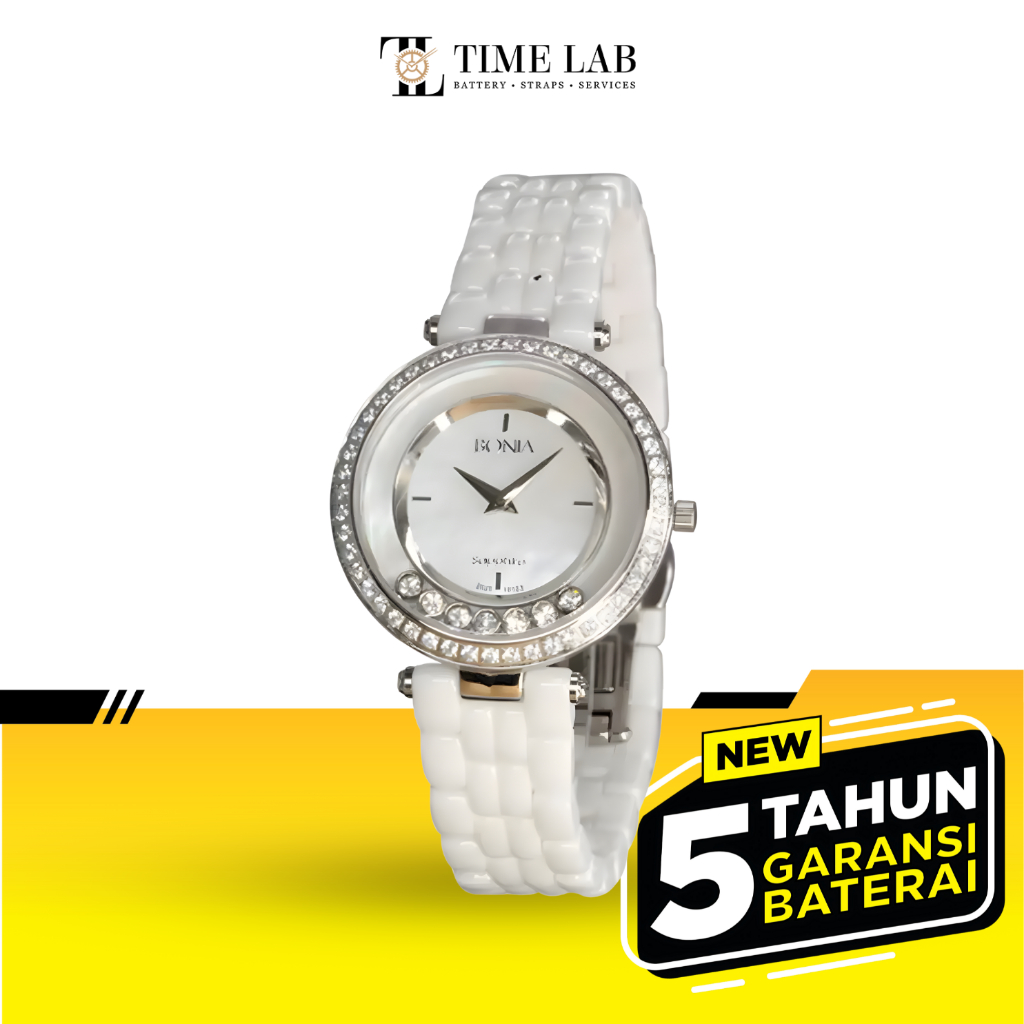 JAM TANGAN WANITA BONIA B10123-2457S ELEGANCE DRESS WHITE CERAMIC ORIGINAL TIMELAB