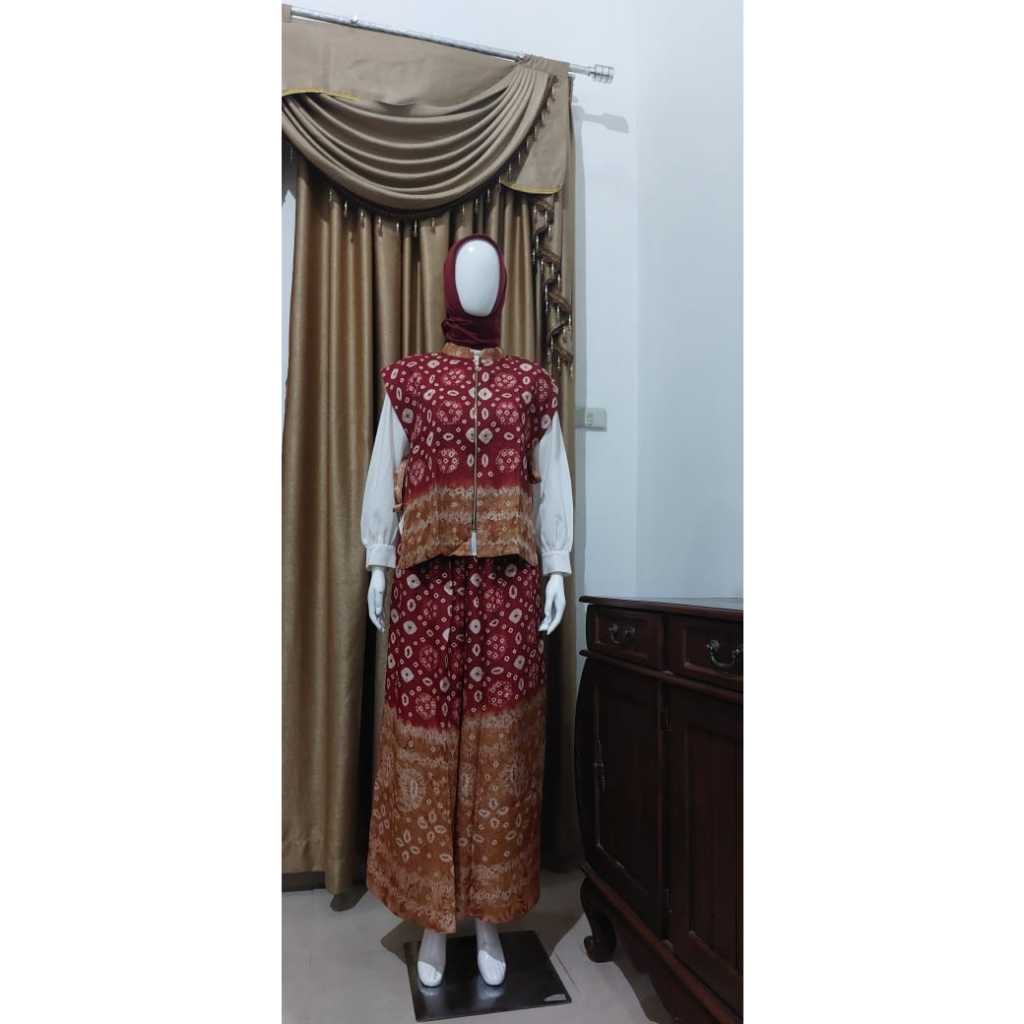 Setelan Vest Kulot Jumputan Alam Gambo Handmade