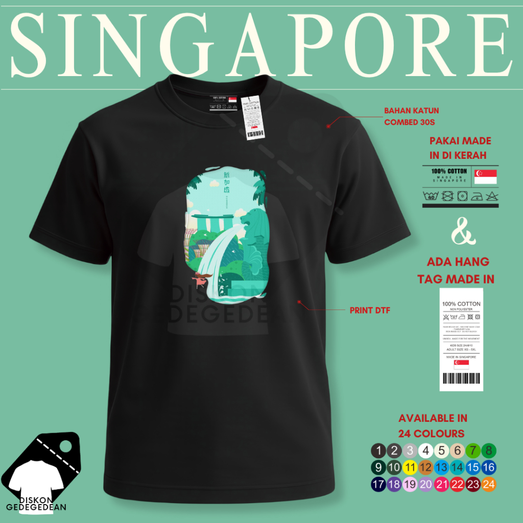 Kaos Oleh Oleh Singapore Singapura  Baju Oleh-oleh Singapore Singapura Kaos Souvenir Singapura Singa