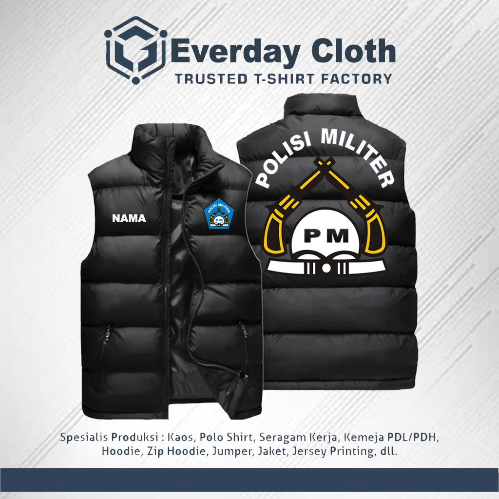 Rompi Vest Pria Parasut Anti Air Dan Angin Polisi Militer - Rompi Polisi Militer