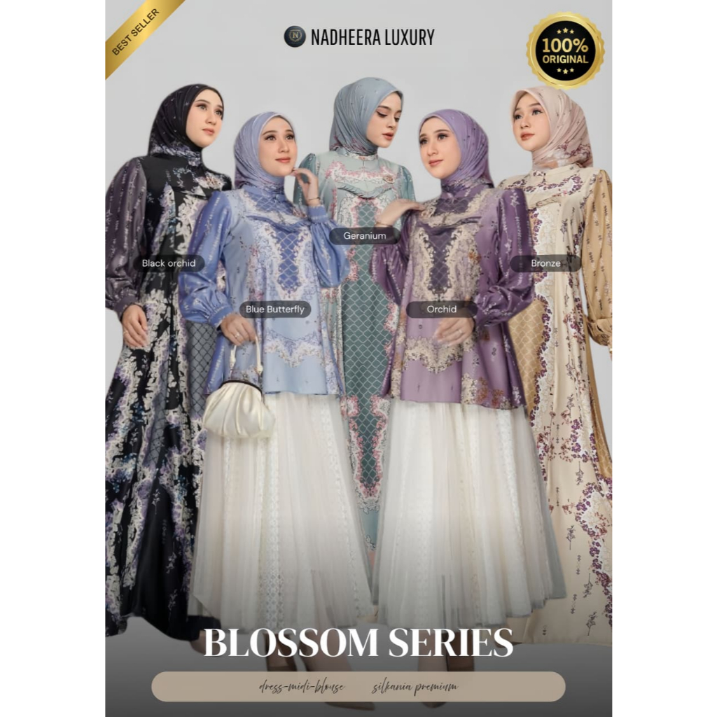 READY BISA COD / BLOSSOM SERIES NADHEERA LUXURY / GAMIS TERBARU / BY NADHEERA LUXURY / gamis series 