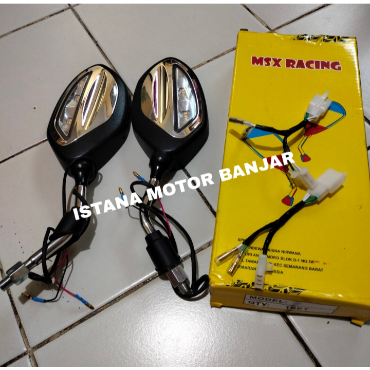 Spion nyala spion Lampu Sen Running Sein Chrome Model Beat Bisa H Y Universal Spion + Lampu Sen MSX 
