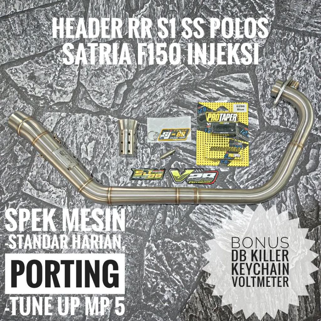 Header SJ-88 RR S1 S2 Satria F150 Injeksi Pipa Leheran Ngacung Roadrace Original SJ88 Racing Exhaust