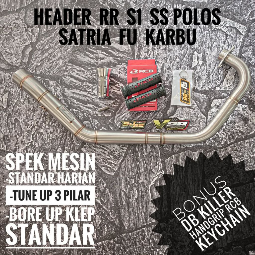 Knalpot SJ88 HEADER RR S1 / S2 / S3 SATRIA FU KARBU Pipa Leheran Original SJ-88 Racing Exhaust Ngacu