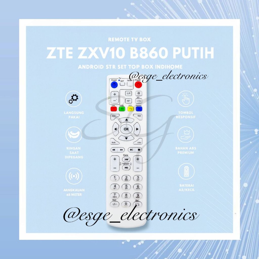 ORIGINAL REMOTE STB INDIHOME BBID-01 RECEIVER INDIHOME STB USEE TV SPEEDY ZTE ZVX10 B860H B760H INDI