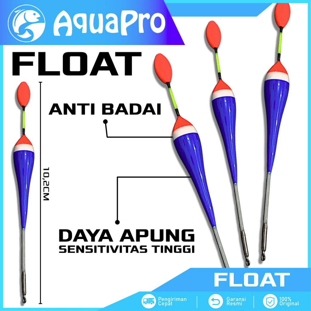 AquaPro Pelampung Pancing Kuat Fishing Float Biru Anti Badai Daya Apung Tinggi Sensitivitas Akurat
