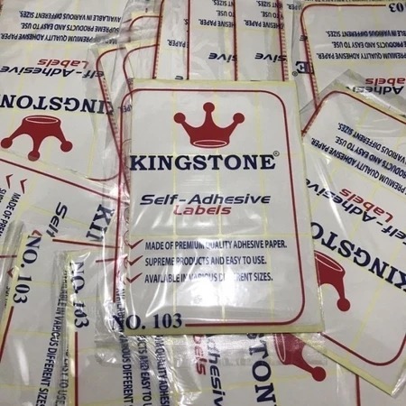 LABEL NAMA 103 (KINGSTONE) - STIKER LABEL UNDANGAN PUTIH - LABEL NAMA READY STOCK (PACK)