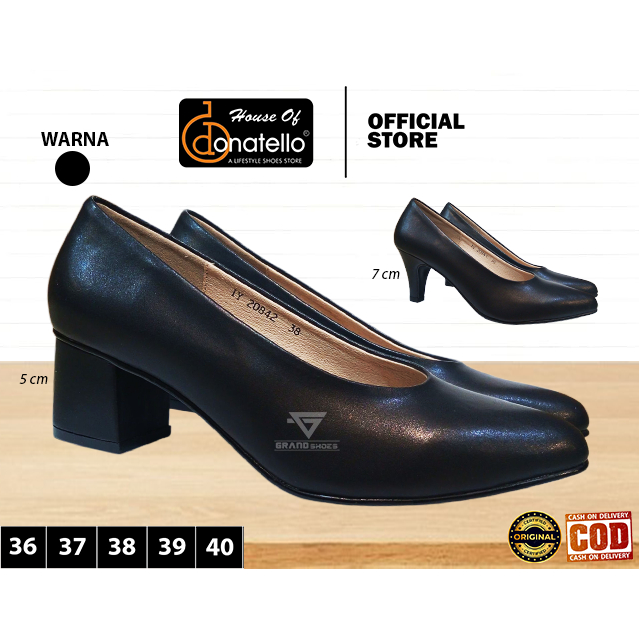 DONATELLO Sepatu Formal Formil kulit Kerja Kantor heels kasual Wanita perempuan Original
