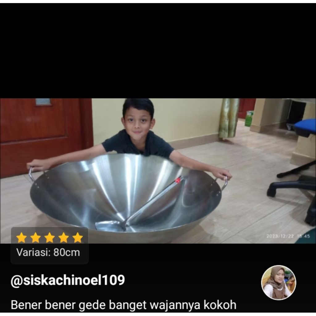 Wajan Besar Stainless 80cm 75cm 70cm / Citel Penggorengan Jumbo