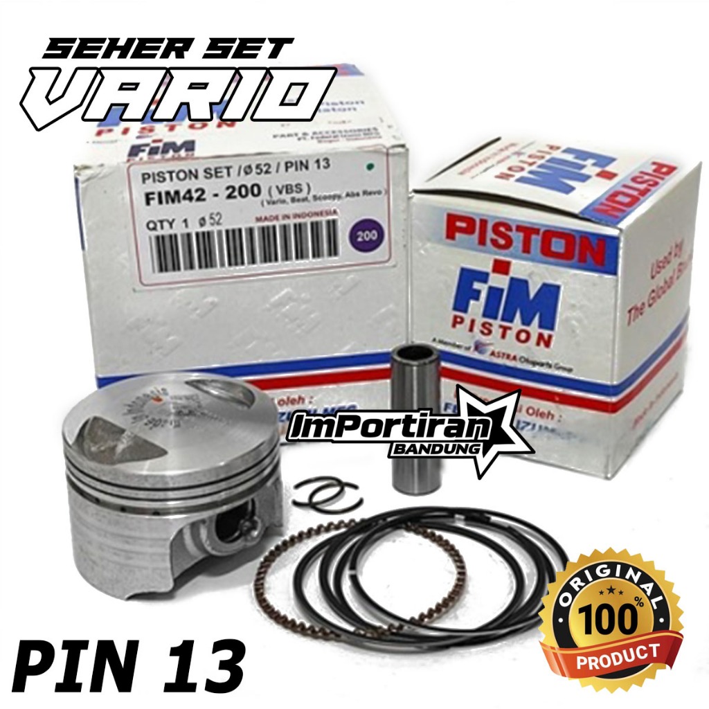 Seher Piston Set FIM PIN 13 50 50.25 50.5 50.75 51 51.5 52 Vario 110 Beat Blade Revo ABS Beat karbu