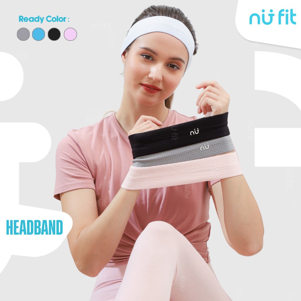 Nu Fit - Headband yoga / bandana olahraga / Headband Olahraga Pria / Headband Olahraga Wanita / Hair