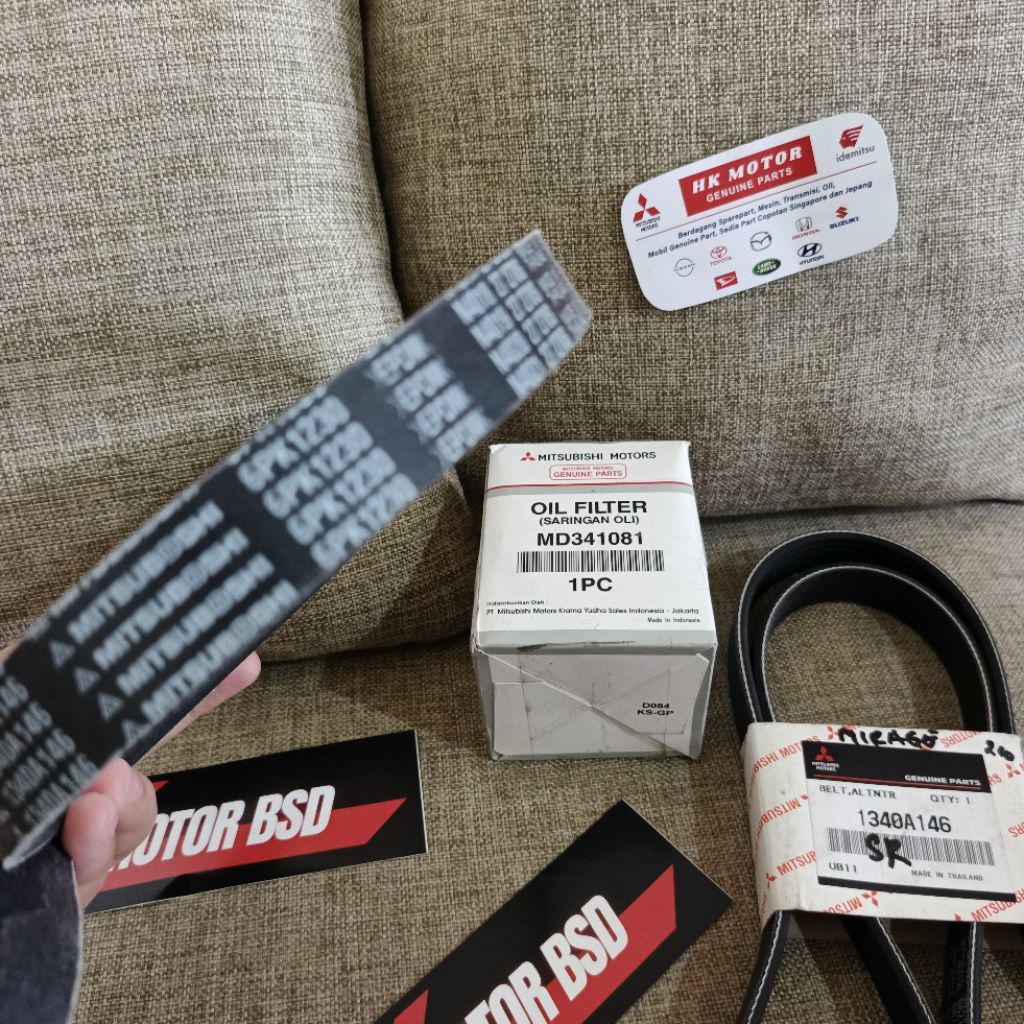 PAKET MIRAGE VANBELT FILTER OLI PACKING TUTUP KLEP ASLI MITSUBISHI