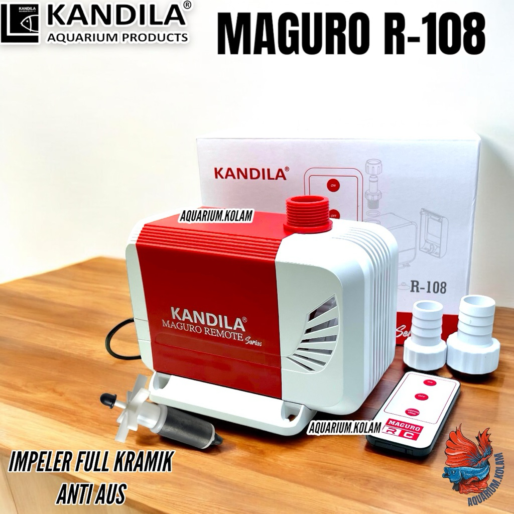 Pompa Kolam Aquarium Kandila Maguro Remote R-108 6000LPH Mesin Impeller Full Keramik