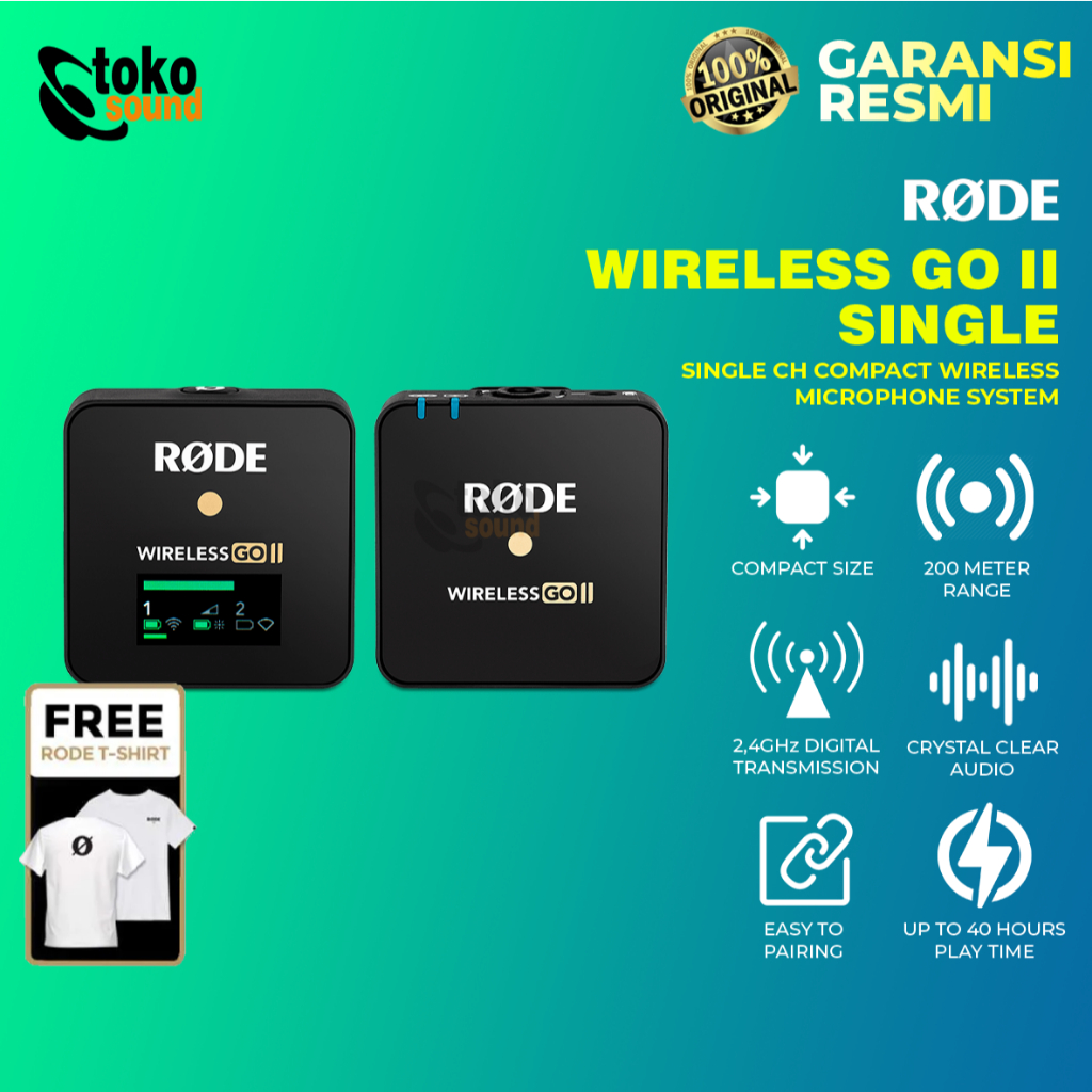 RODE Wireless GO II Single Set Wireless Microphone System - WIGO II