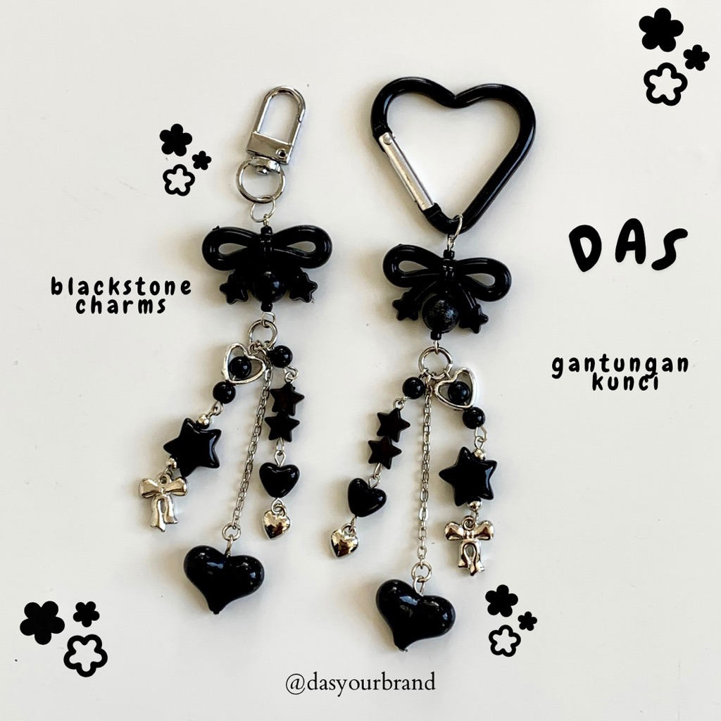 DAS BLACKSTONE CHARMS • GANTUNGAN KUNCI GANTUNGAN TAS BEADS HITAM