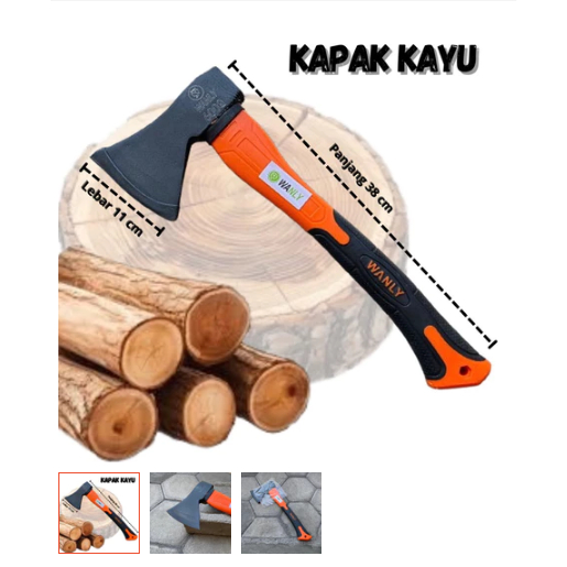 Kapak Gagang Fiber Wanly 600gram GG KampaK Premium 600g 40cm Kapak Belah kayu / Kampak Wanly Pemoton