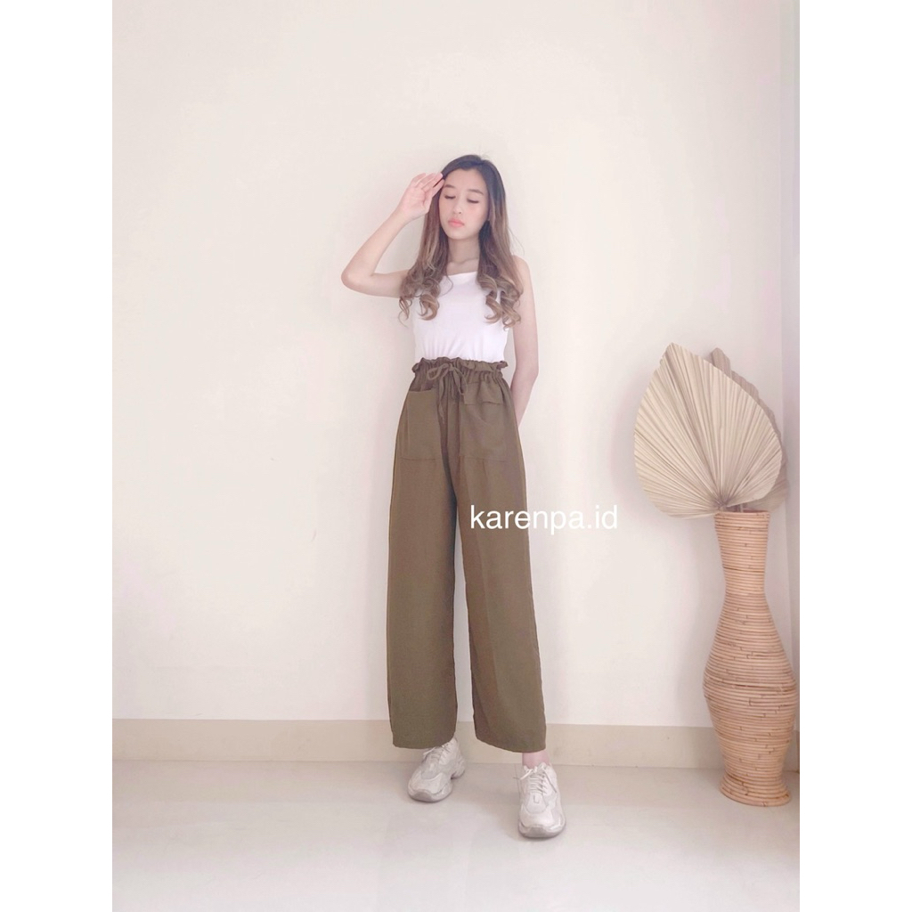 [karenpa.id] Christine Cullote Army, Black, Lilac, Mint, White / Celana Wanita / Celana Kulot / Cela