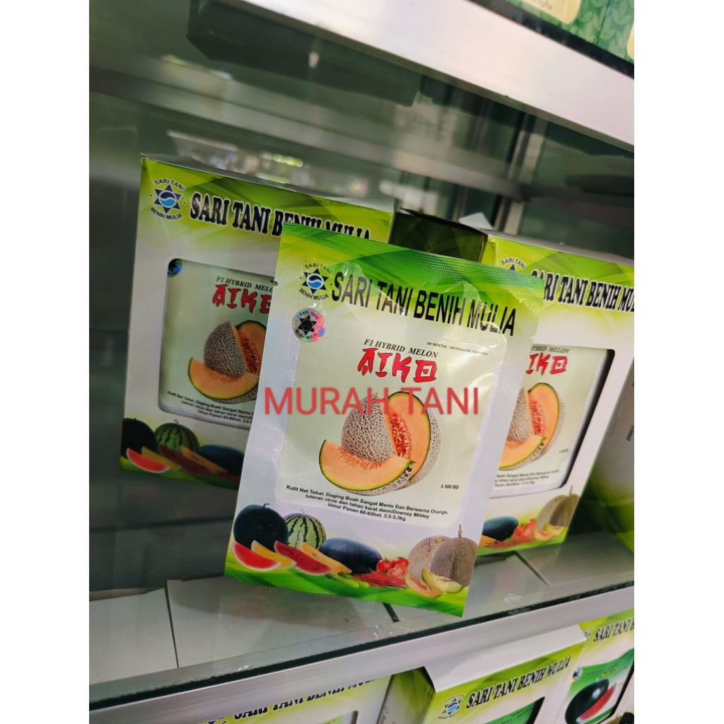 Benih Bibit Melon Aiko F1, Setipe Delon 65 F1, Tipe jumbo Bangkok (Rock Melon Daging Merah) Isi 500 