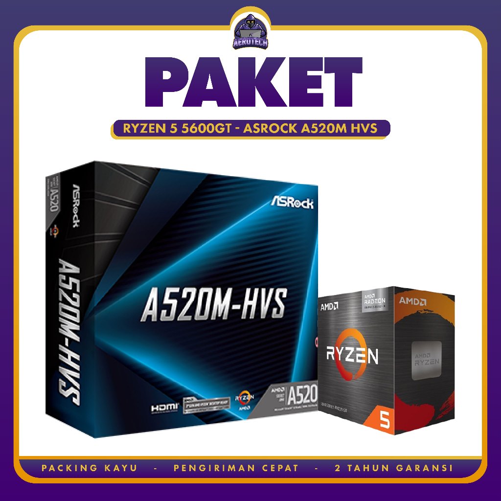 PAKET MOBO A520 AMD RYZEN 5 5600GT - RYZEN 5 5500GT - MOTHERBOARD A520M TERMURAH