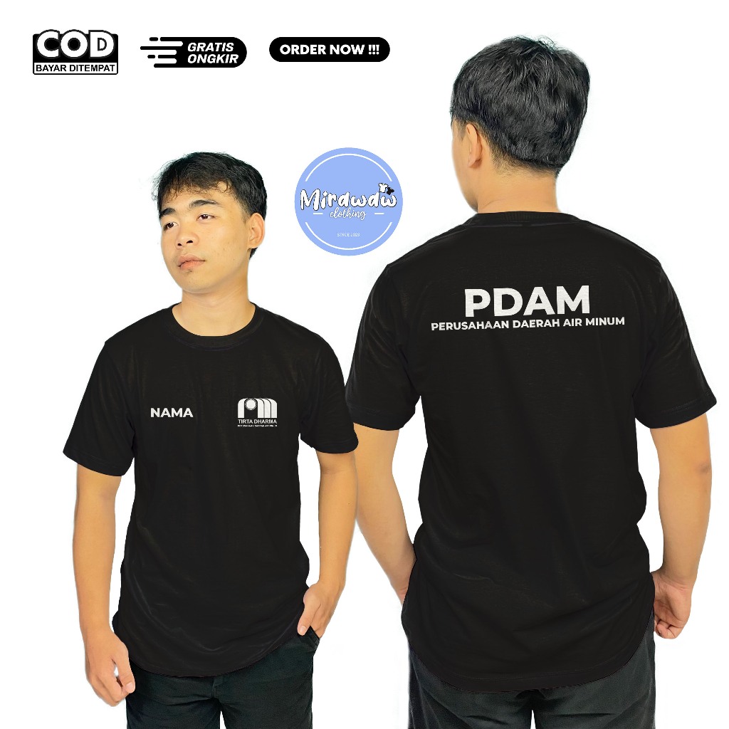 Kaos PDAM Perusahaan Daerah Air Minum Gratis Nama Kamu Baju Distro