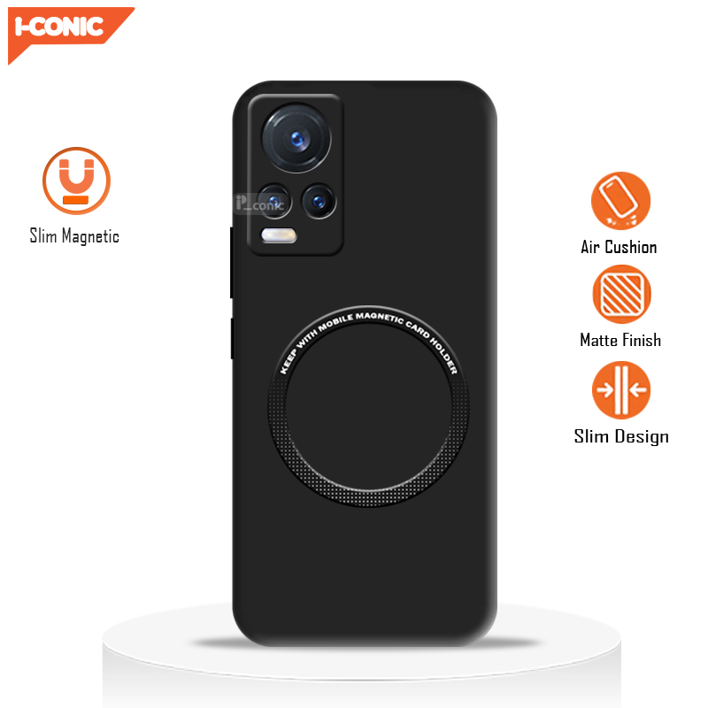 Soft Case Vivo V21 4G / V21E 4G Case Ultra Slim Premium Black Matte Magnetic Ring Casing