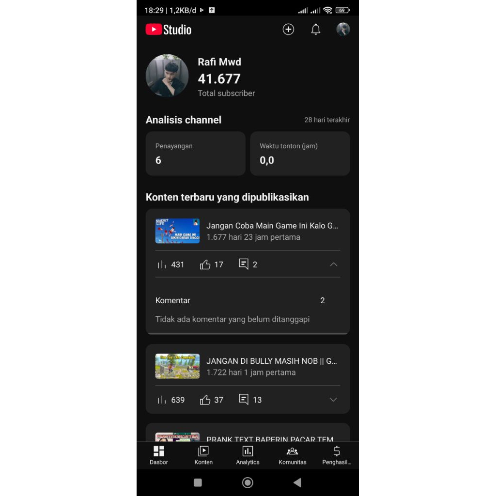 akun YouTube 41rb subscribe
