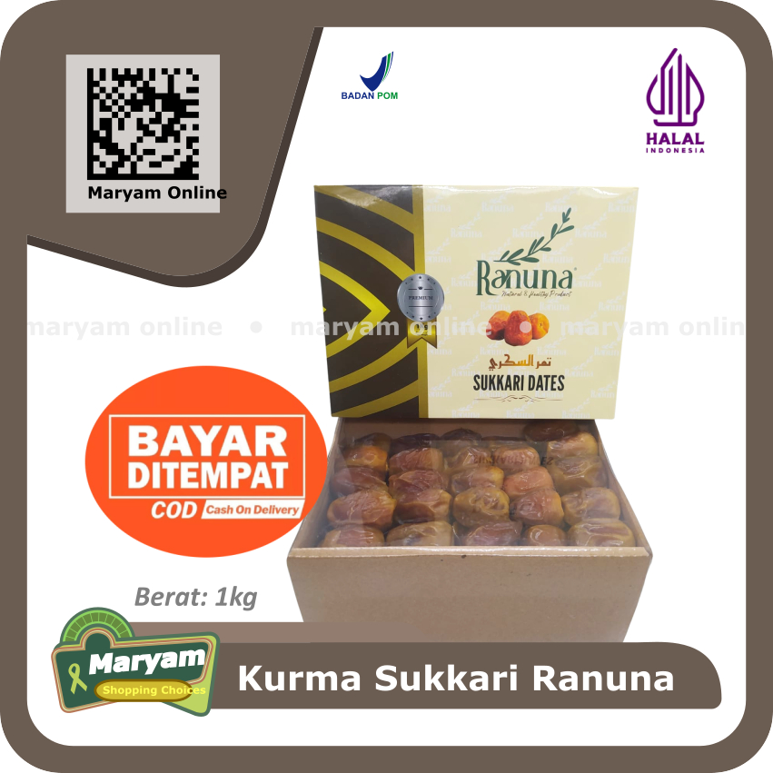 Ranuna - Kurma Sukari 1 Kg Premium Organic High Quality / Kurma Sukari 1kg