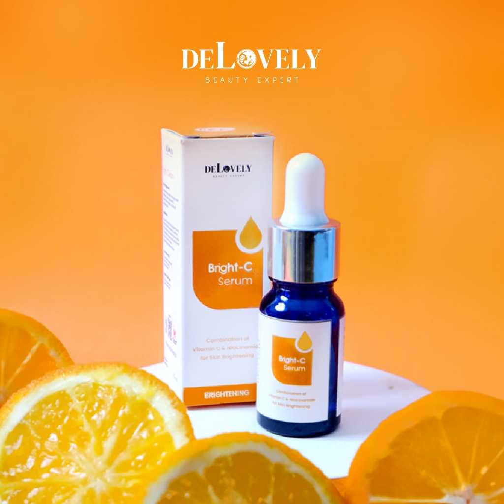 Delovely - Bright-C Serum 10ml | Vitamin C & Niacinamide untuk Membantu Mencerahkan Kulit DLV1006