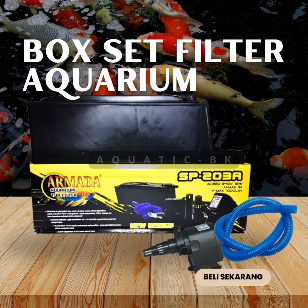 Box Set Filter Aquarium Tanpa Kuras Armada AM 203 - Hemat Listrik Akuarium