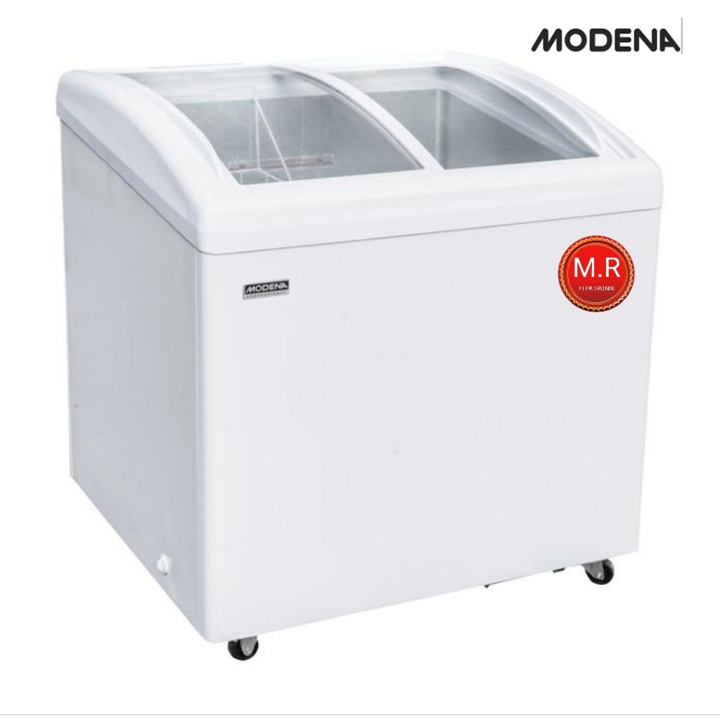 FREEZER BOX SLIDING GLASS MODENA MC-0260 GARANSI RESMI MODENA 10 TAHUN 250 LITER